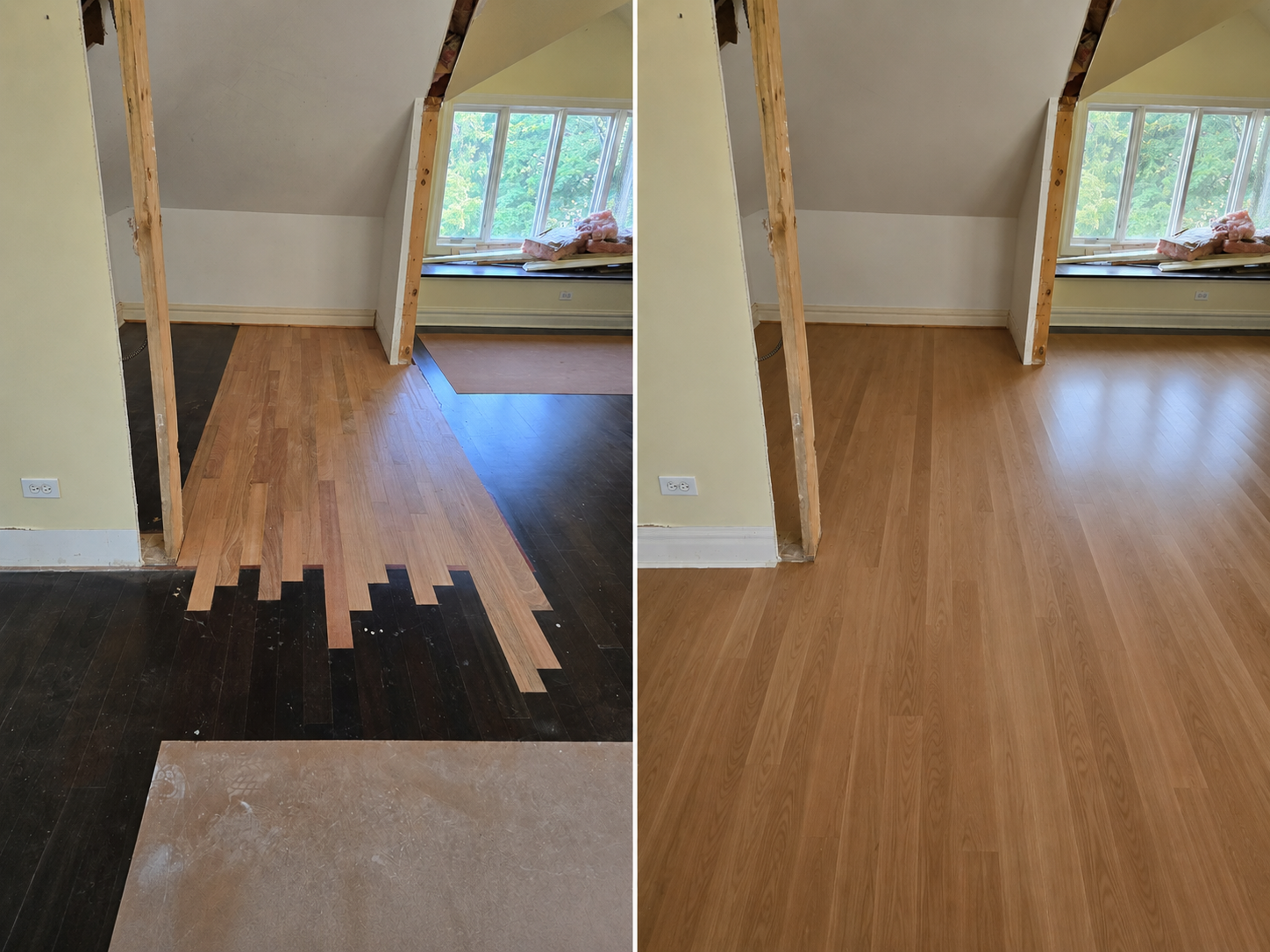 Hardwood Flooring Winnetka - floor repair and integration by RZR Hardwood Flooring