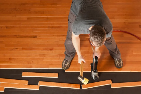 Hardwood floor installation