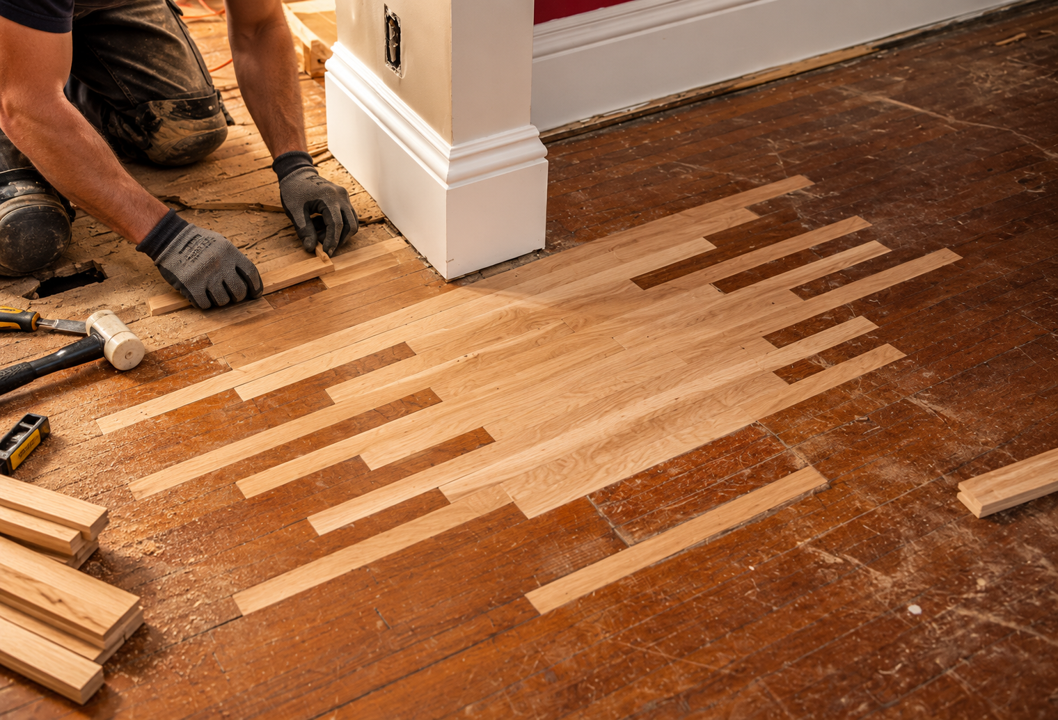 Professional hardwood floor repair in Chicago IL by RZR Hardwood Flooring